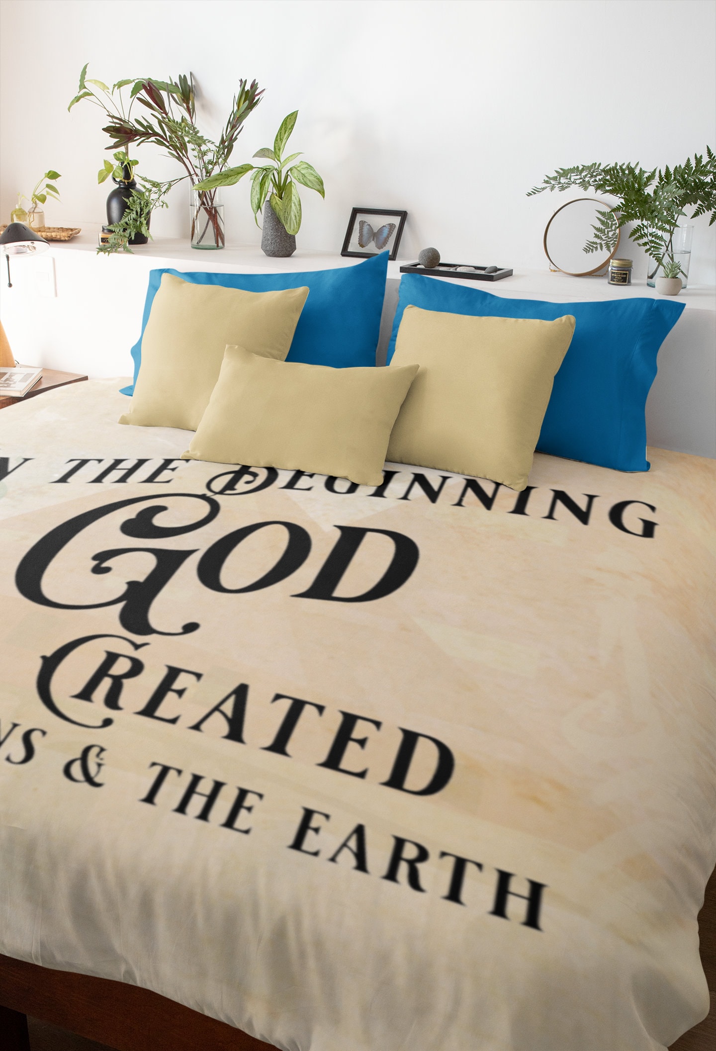 Christian Blanket Scripture Themed in the Beginning Man Cave Blanket