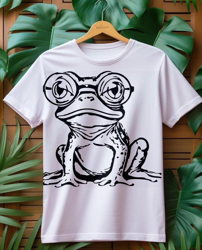 Plotter file "Mr. Frogman - The Hip Hopper"; Format: SVG, PDF, JPEG; Line drawing, art, plotter file, creative projects