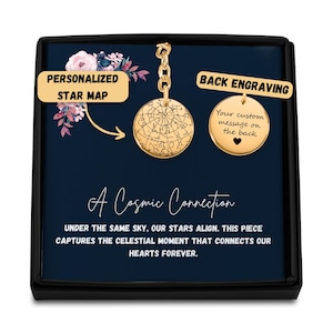 Porte-clés personnalisé carte des étoiles - Célébrez notre journée spéciale - Cadeau personnalisé porte-clés Constellation