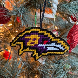 2 Handmade Baltimore Ravens Ornaments, Double Sided, Football Decor, Holiday Decor, Football Fan Gift, Ravens Decor, Christmas Tree Decor