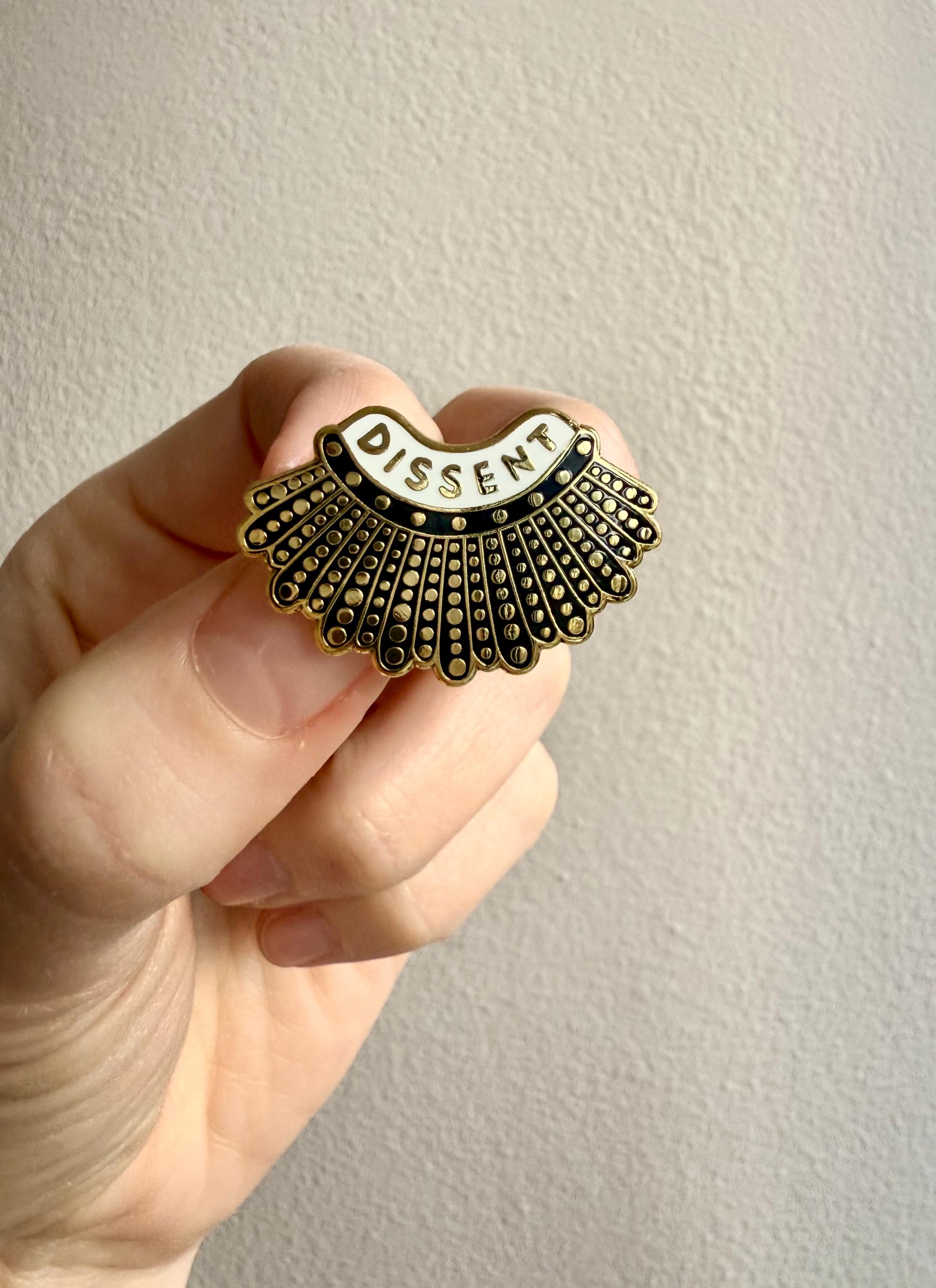 RBG Dissent Collar Pin Israel