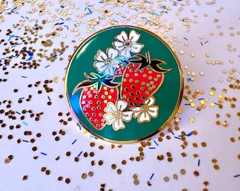 Pin de esmalte de fresa