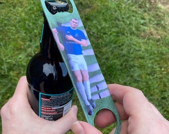 Duncan Ferguson Steel Bottle Opener: Everton FC 'Draught Excluder' Bar Blade