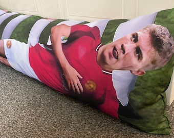 Rasmus Hojlund Draught Excluder Cushion: Manchester United FC Gift, Body Pillow