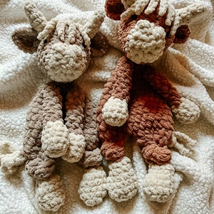 Highland Cow Knotted Snuggler Lovey Crochet