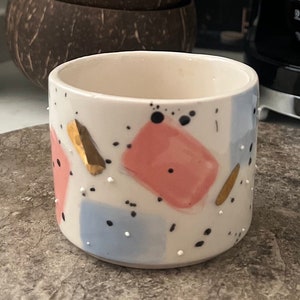 Handmade Ceramic Mug, 24k gold handmade ceramic colorful mug, Coffee lover pottery, ceramic coffee mug