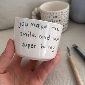 Handmade Ceramic Coffee Mug: You Make Me Smile - 180mL