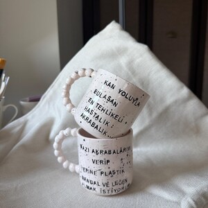 Custom handmade ceramic , you make me the best version of myself | christmas gift handmade ceramic coffee mug pottery with bubble handle