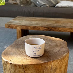 Custom handmade ceramic mug |  to do : live  in the moment ceramic coffee mug | christmas mug gift, handmade ceramic coffee mug pottery ,