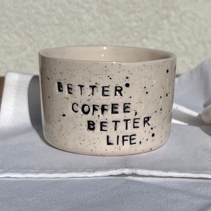 Custom handmade ceramic mug | christmas mug, personalized ceramic mug | better coffee better life | handmade ceramic coffee mug pottery ,