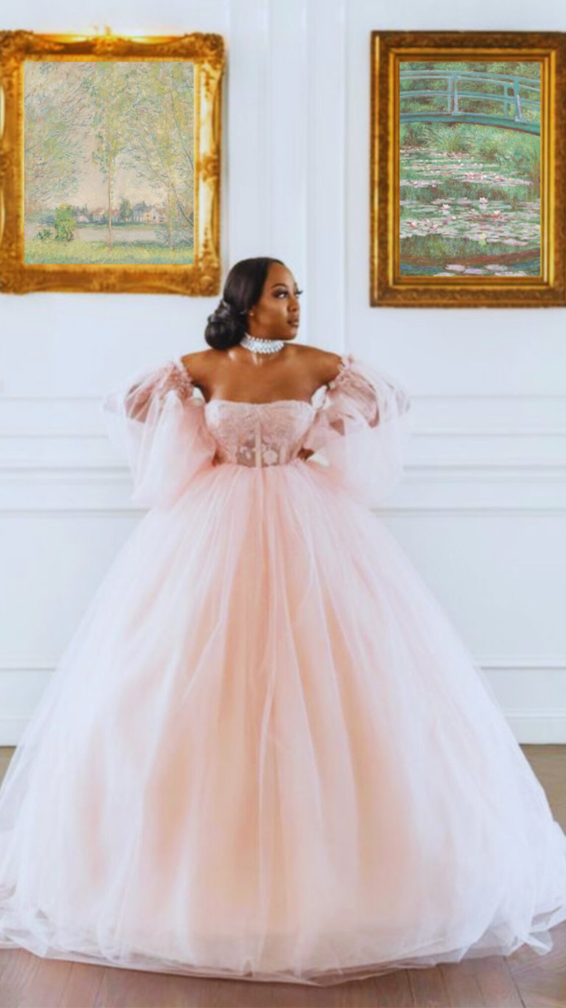 WHIMSICAL Blush Pink Floral Corset Wedding Dress Prom Ballgown Etsy