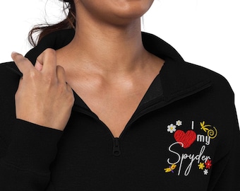 Can-Am Spyder Embroidered Fleece Pullover, Lady Biker Clothes, Boho Trike Rider Gift for Her