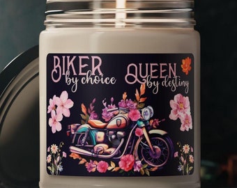 Vela de soja con aroma a motocicleta: regalo de la reina motociclista retro