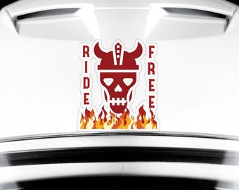 Viking Motorcycle Helmet Decal: Ride Free Vinyl Sticker