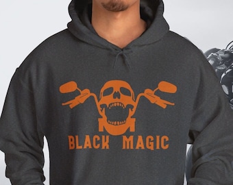 Screaming Skull Motorcycle Hoodie: Black Magic Biker Sweatshirt