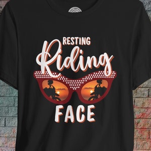 Resting Riding Face Women&#39;s T-Shirt: Motorcycle Sunset Graphic Tee