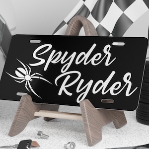 Ladies Can-Am Spyder Vanity Plate: Aluminum Ryder Car Tag image 1