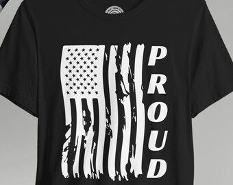 Proud American Flag T-Shirt: Distressed USA Patriotic Tee