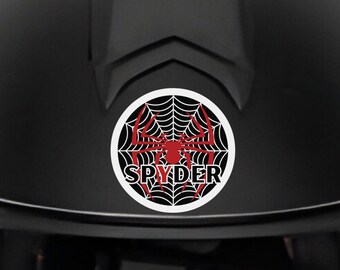 Can-Am Spyder Motorcycle Helmet Decal: Red Spyder Web Graphic Sticker