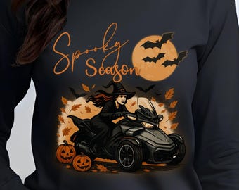Camiseta Can-Am Spyder de bruja espeluznante: Ropa de motociclista para Halloween