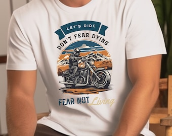 Let's Ride Motorcycle T-Shirt: Biker Graphic Tee for Him