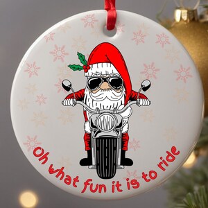Merry Christmas - Motorcycle Santa - Raw Cedar Ornament 3x3in Merry Christmas - Motorcycle Santa - Raw Cedar Ornament 3x3in