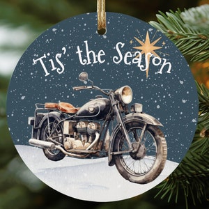 Vintage Motorcycle Aluminum Christmas Ornament Biker Gift for Motorcycle Lover | Husband | Wife | Mom | Dad | Son | Friend | Bro | Rider