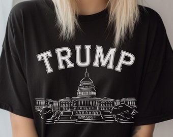 Pro-Trump T-Shirt: White House Line Art, Political Tee