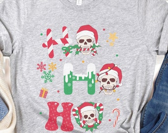 Christmas Skull Biker T-Shirt: Moto Mom Gift