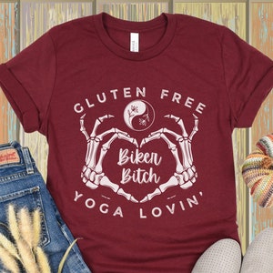 Funny Biker Chick T-Shirt: Skeleton Heart Motorcycle Tee