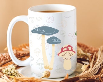 Mushroom Mug: Cottagecore Coffee, Tea, or Latte Cup