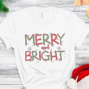 Merry and Bright Christmas T-Shirt: Retro Holiday Tee