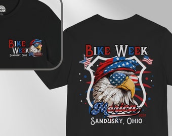 American Eagle Ohio Bike Week 2024 Shirt, Flag Eagle Tee, Motorcycle Rally Shirt, Ohio Motorcycle Rally, Biker T Shirt, Motorcycle Gifts