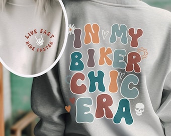Biker Chic Era Sweatshirt: Boho Motorcycle Women's Moto Shirt
