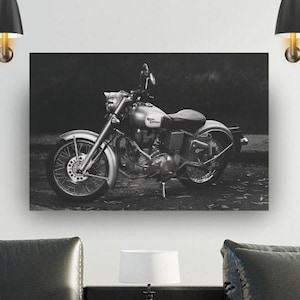 Royal Enfield Motorcycle Photo Print Gift for Rider Dad | Biker Husband | Grandpa | Brother | Uncle | Friend, Motorbike Wall Art, Moto Decor