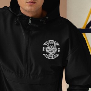 Screaming Skull Biker Embroidered Champion Zip Up Jacket Gift For Husband | Son | Boyfriend | Uncle | Mom | Dad | Friend, Motorcycle Gift