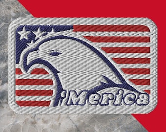 American Eagle Embroidered Patch: USA Patriotic Iron-On Applique