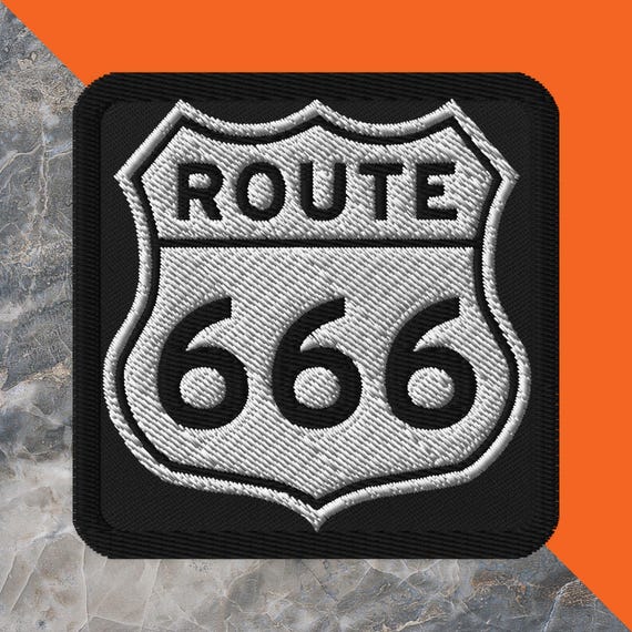 Devil's Highway Route 666 Embroidered Biker Patch, Motorcycle