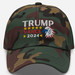 Trump Hat, Trump Vance 2024 , President Trump Patch Cap, Ultra MAGA Hat, Republican, Embroidered Patriot Dad Hat, USA Gifts, Mens Camo Hat