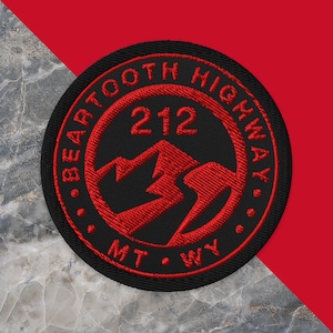 Beartooth Highway Embroidered Patch | Motorcycle Riding Road Souvenir | Montana & Wyoming Road Trip