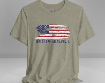 Independence Day T-Shirt: Grunge American Flag, Patriotic Tee