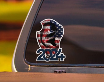 Calcomanía Trump 2024: calcomanía política para parachoques y portátil