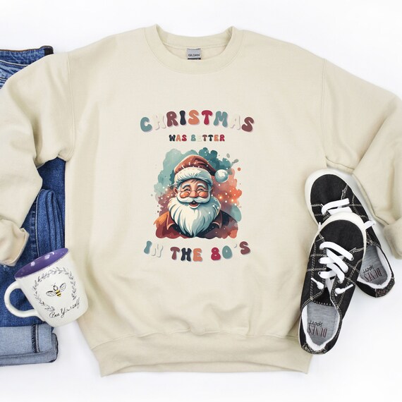 絶対一番安い Vintage 80s Santa Christmas Holiday Sweatshirt Gift for Genx トップス