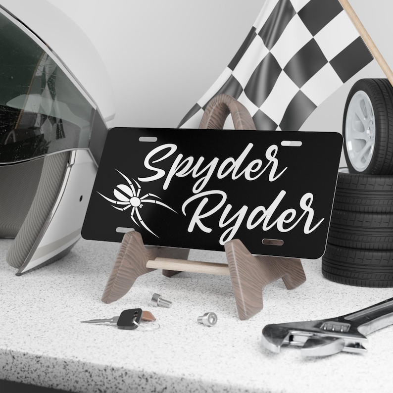 Ladies Can-Am Spyder Vanity Plate: Aluminum Ryder Car Tag image 1