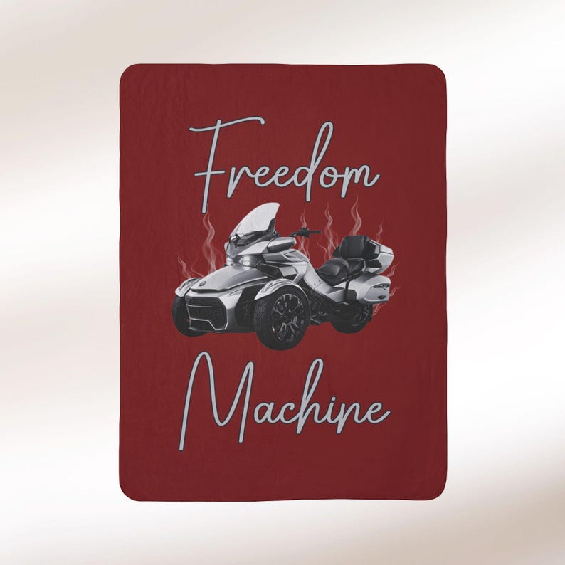 Can-Am Spyder Freedom Machine Sherpa Fleece Blanket: 3 Wheeler Biker Gift 60" × 80"