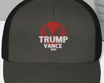 Trump Vance 2024 Trucker Hat: Embroidered Ultra MAGA Patriot Cap