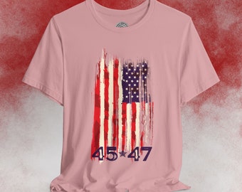 T-shirt Donna Scollo A V Trump Vance 2024 Make America Great Again