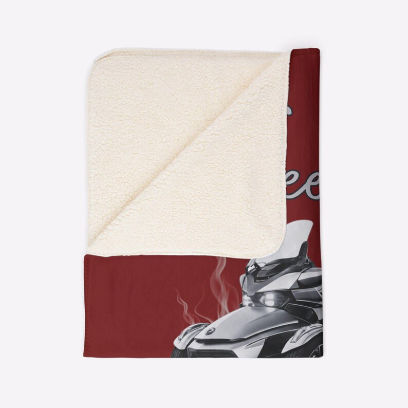 Can-Am Spyder Freedom Machine Sherpa Fleece Blanket: 3 Wheeler Biker Gift image 5