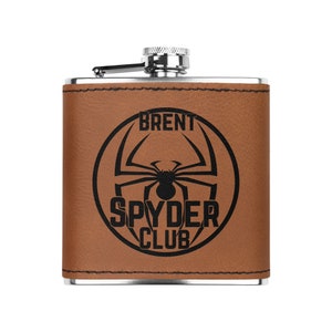 Personalized Can-Am Spyder Flask: Laser Engraved Leather Gift Rawhide