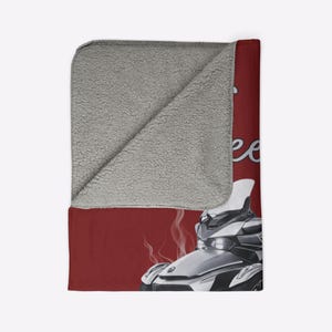 Can-Am Spyder Freedom Machine Sherpa Fleece Blanket: 3 Wheeler Biker Gift image 6